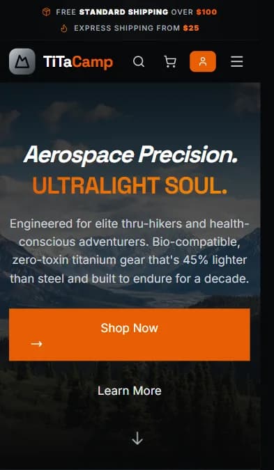 TiTaCamp mobile preview