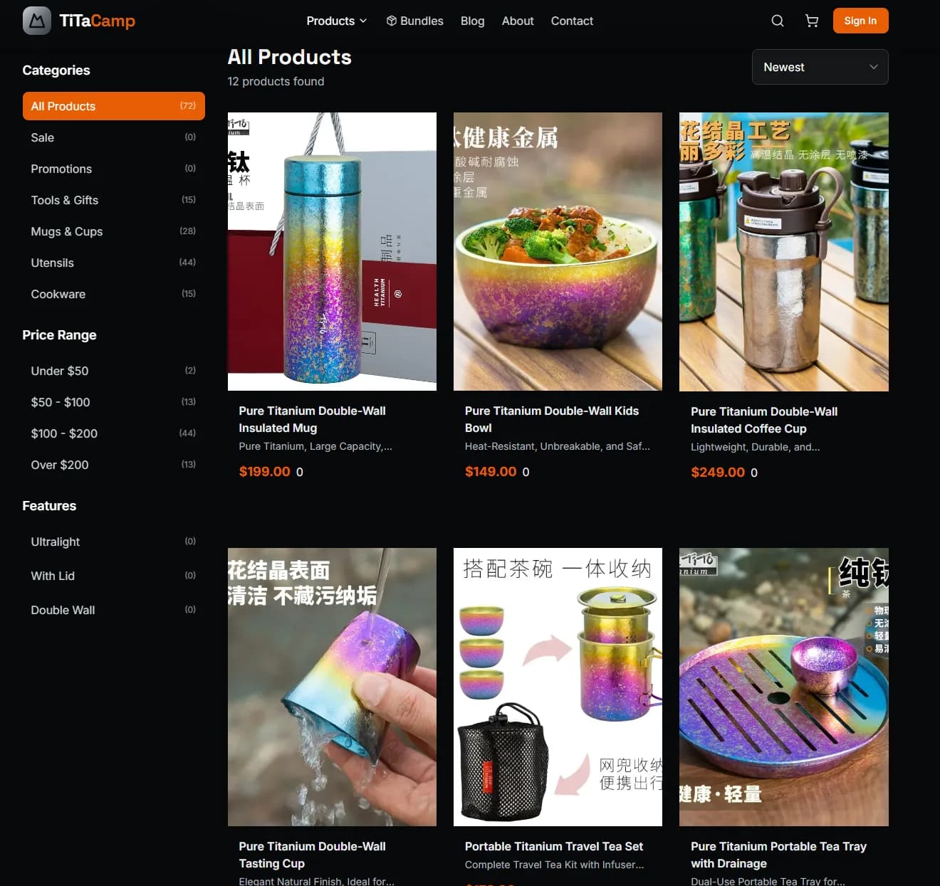 TiTaCamp gallery section preview